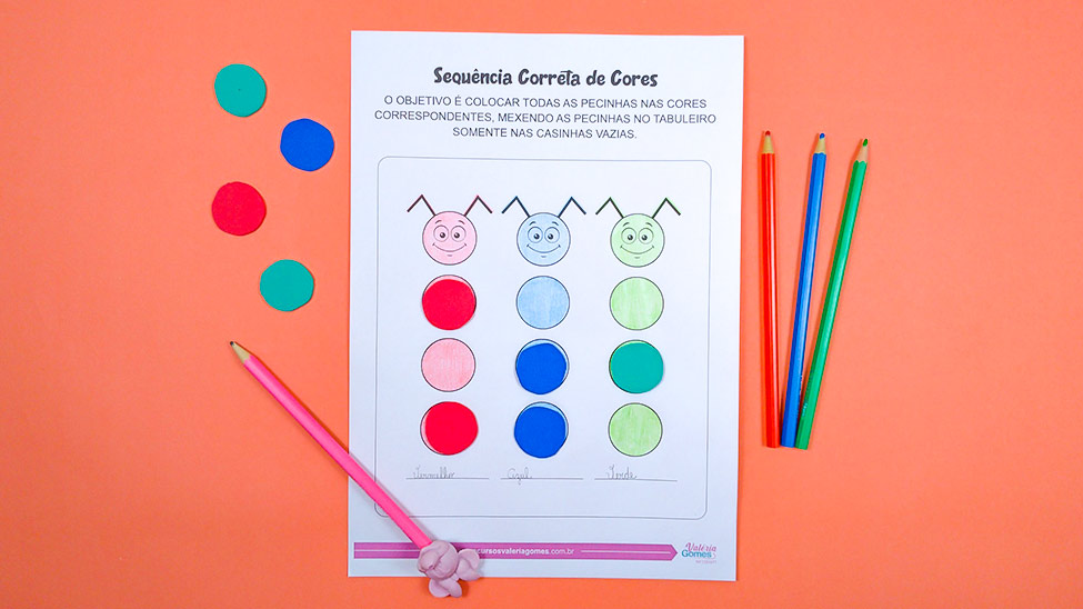 Jogo das Cores: Sequência de Cores para Educação Infantil 